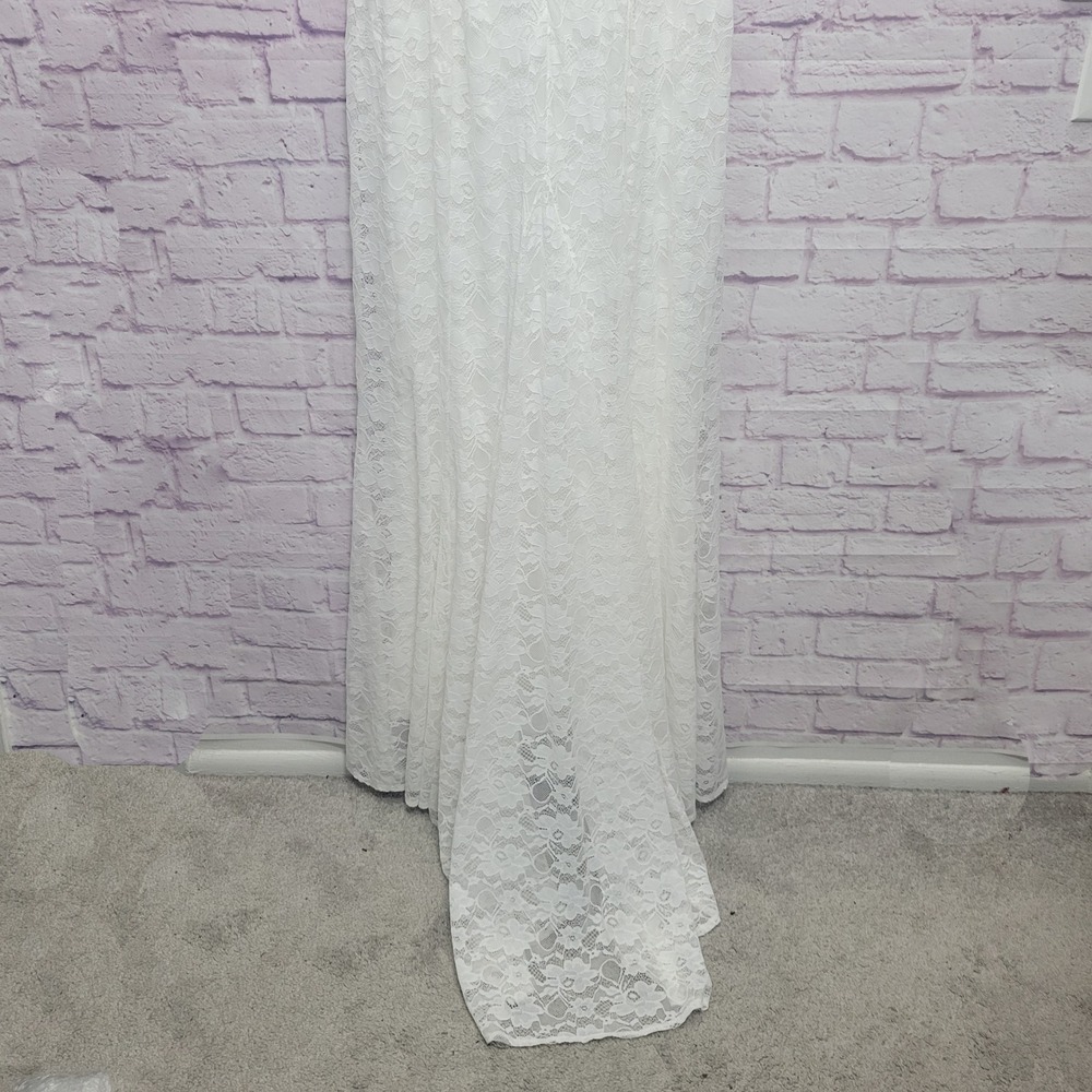 NEW Torrid Ever After Wedding Dress Sz 14 Lace Body Train Bridal Classic Boho - Picture 7 of 10